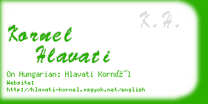 kornel hlavati business card